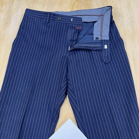 Tommy Hilfiger Suit Mens 38R Modern Fit Wool Blend Stretch Pants 32x31 Navy